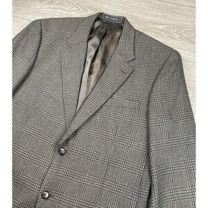 Savile Row Men's Houndstooth 2 Button Sports Coat Brown Size 44